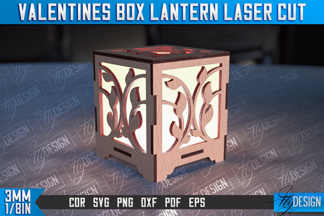 Valentines Box Lantern Laser Cut | Luminaire Design | CNC Files SVG Fly Design 
