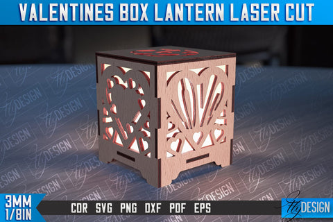 Valentines Box Lantern Laser Cut | Luminaire Design | CNC Files SVG Fly Design 
