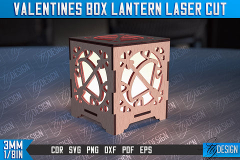 Valentines Box Lantern Laser Cut | Luminaire Design | CNC Files SVG Fly Design 