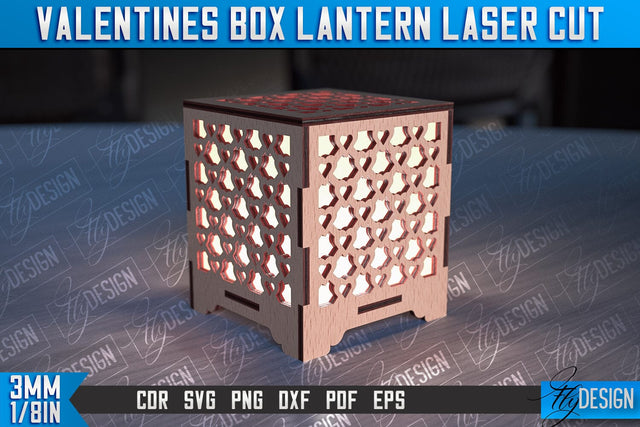 Valentines Box Lantern Laser Cut | Luminaire Design | CNC Files SVG Fly Design 