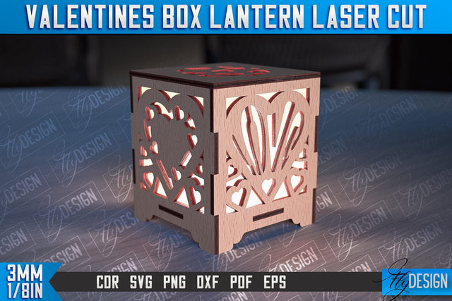 Valentines Box Lantern Laser Cut | Luminaire Design | CNC Files SVG Fly Design 