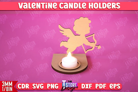Valentine’s Candle Holder Bundle | Candlestick | Tealight Candle Holder | Valentine’s Gift Idea | CNC Files SVG The T Store Design 