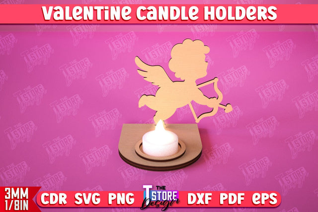 Valentine’s Candle Holder | Candlestick | Tealight Candle Holder | Valentine’s Gift Idea | CNC File SVG The T Store Design 