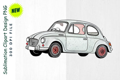 Valentine's Car with Glowing Heart Brake Lights Sublimation Clipart Sublimation Regulrcrative 
