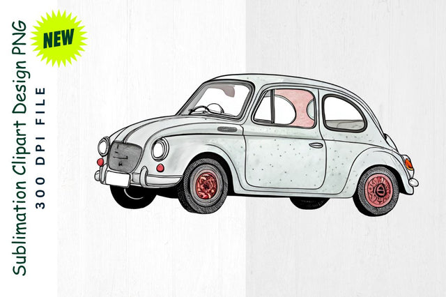 Valentine's Car with Glowing Heart Brake Lights Sublimation Clipart Sublimation Regulrcrative 