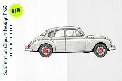 Valentine's Car with Glowing Heart Brake Lights Sublimation Clipart Sublimation Regulrcrative 