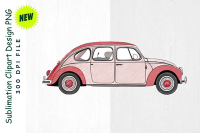 Valentine's Car with Glowing Heart Brake Lights Sublimation Clipart SVG Regulrcrative 