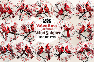 Valentines Cardinal Wind Spinner Sublimation Designs Bundle Sublimation Regulrcrative 