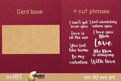 Valentines Cards Flowers SVG. Greeting Card Paper Cut 3D Paper Evgenyia Guschina 