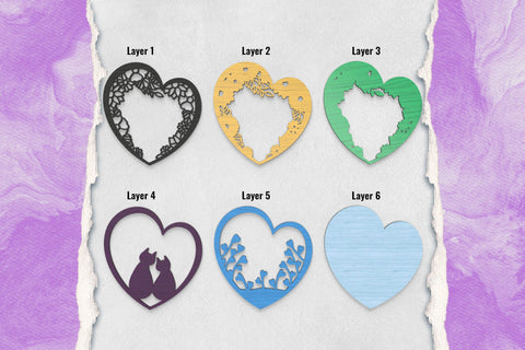 Valentines Cats in Love 3D layered SVG cut files SVG Angel on Empire 