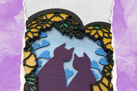 Valentines Cats in Love 3D layered SVG cut files SVG Angel on Empire 