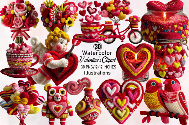 Valentine's Clipart Bundle. Sublimation SVGArt 