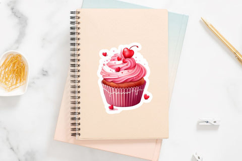 Valentines Cupcakes Stickers Bundle Sublimation Regulrcrative 