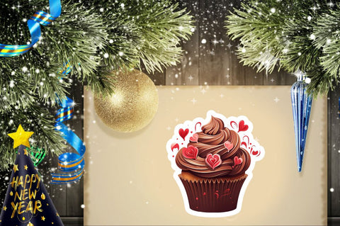 Valentines Cupcakes Stickers Bundle Sublimation Regulrcrative 