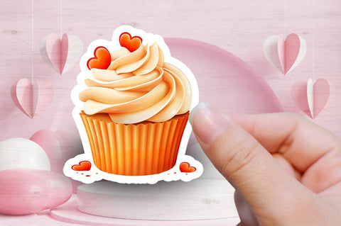 Valentines Cupcakes Stickers Bundle Sublimation Regulrcrative 