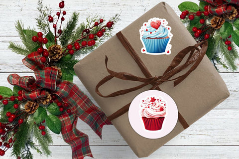 Valentines Cupcakes Stickers Bundle Sublimation Regulrcrative 