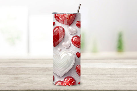 Valentine's Day 20 Oz Tumbler Wrap, Valentines Tumbler Wrap, Hearts Designs, Hearts Tumbler Wraps, Straight, Tapered, Sublimation PNG Sublimation FloridPrintables 