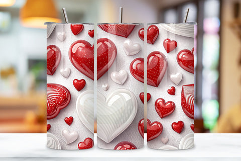 Valentine's Day 20 Oz Tumbler Wrap, Valentines Tumbler Wrap, Hearts Designs, Hearts Tumbler Wraps, Straight, Tapered, Sublimation PNG Sublimation FloridPrintables 