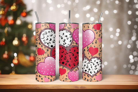 Valentines Day 20oz Skinny Tumbler PNG Sublimation CraftLabSVG 