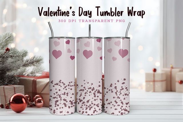 Valentines Day 20oz Skinny Tumbler Wrap Sublimation CraftLabSVG 