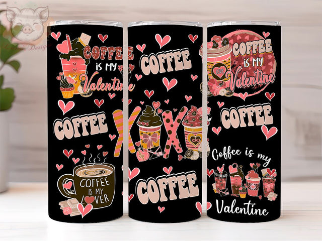 Valentine's Day 20oz wrap, Valentine Coffee Design, Sublimation wrap, Happy Valentines PNG Downloads, Sublimation Design, Digital, Digital Download PNG Sublimation Lara' s Designs 