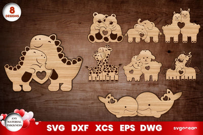 Valentine's Day Animals Keychains SVG SvgOcean 