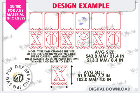 Valentine's Day Banner Laser Cut. Love Banner SVG. Heart SVG SVG Evgenyia Guschina 