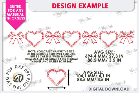 Valentine's Day Banner Laser Cut. Love Banner SVG. Heart SVG SVG Evgenyia Guschina 