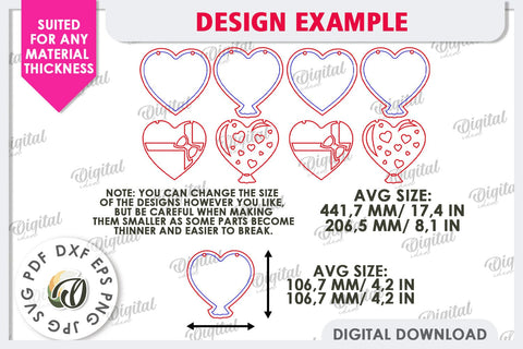 Valentine's Day Banner Laser Cut. Love Banner SVG. Heart SVG SVG Evgenyia Guschina 