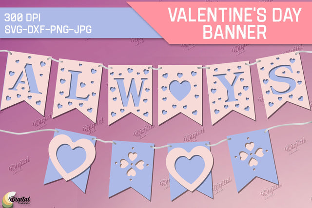 Valentine's Day Banners. 3D Layered Paper Cut 3D Paper Evgenyia Guschina 