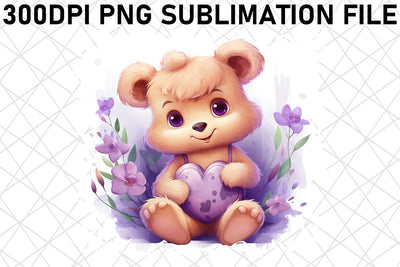 Valentine's Day Bear Hugs Sublimation - Blooming Love Sublimation afrosvg 