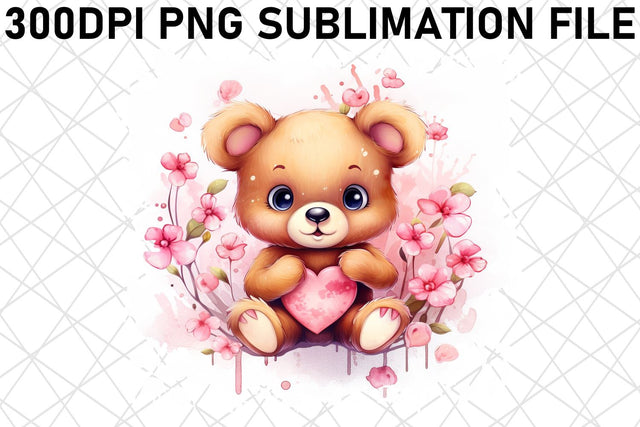 Valentine's Day Bear Love Sublimation - Romantic Art Sublimation afrosvg 