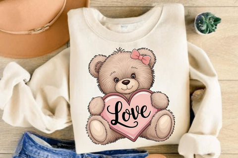 Valentine's Day Bear Sublimation Design Sublimation Regulrcrative 