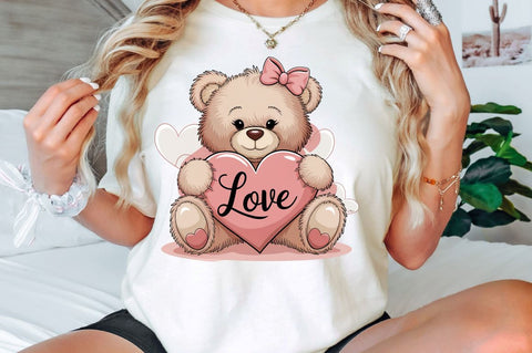 Valentine's Day Bear Sublimation Design Sublimation Regulrcrative 
