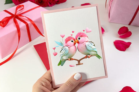 Valentine's Day Bird Clipart Bundle Sublimation SVGArt 