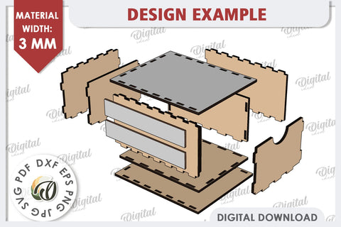 Valentine's Day Box Laser Cut. Valentine Day Gifts SVG SVG Evgenyia Guschina 