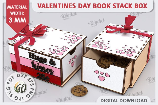 Valentine's Day Box Laser Cut. Valentine Day Gifts SVG SVG Evgenyia Guschina 