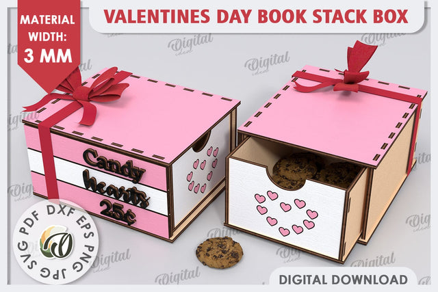 Valentine's Day Box Laser Cut. Valentine Day Gifts SVG SVG Evgenyia Guschina 