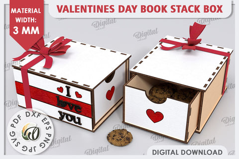 Valentine's Day Boxes Laser Cut Bundle. Valentine Day Gifts SVG Evgenyia Guschina 
