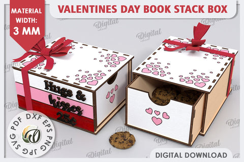 Valentine's Day Boxes Laser Cut Bundle. Valentine Day Gifts SVG Evgenyia Guschina 