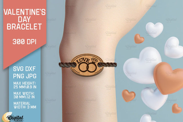 Valentine's Day Bracelet. Jewelry Laser Cut. Rings SVG SVG Evgenyia Guschina 