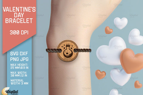 Valentine's Day Bracelet SVG Bundle. Jewelry Laser Cut SVG Evgenyia Guschina 