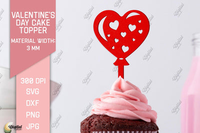 Valentine's Day Cake Topper. Valentine Laser. Heart SVG SVG Evgenyia Guschina 