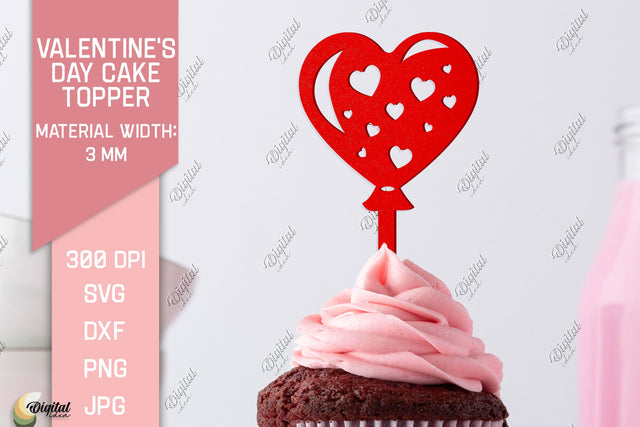 Valentine's Day Cake Topper. Valentine Laser. Heart SVG SVG Evgenyia Guschina 