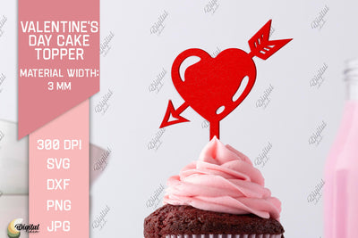 Valentine's Day Cake Topper. Valentine Laser. Heart SVG SVG Evgenyia Guschina 