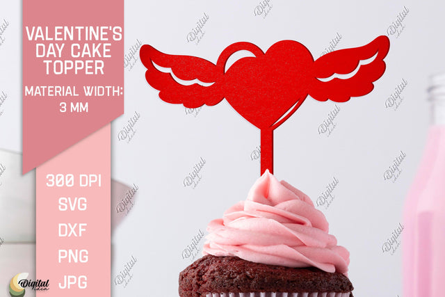 Valentine's Day Cake Topper. Valentine Laser. Heart SVG SVG Evgenyia Guschina 
