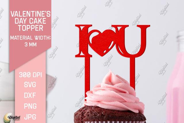 Valentine's Day Cake Topper. Valentine Laser. I Love You SVG SVG Evgenyia Guschina 