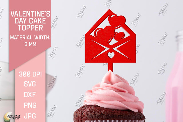Valentine's Day Cake Topper. Valentine Laser. Love Letter SVG SVG Evgenyia Guschina 