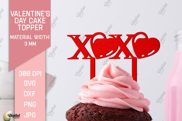 Valentine's Day Cake Topper. Valentine Laser. XoXo SVG SVG Evgenyia Guschina 