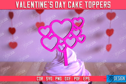 Valentine's Day Cake Toppers Bundle | Valentine's Signs | Adornment Dining Table | CNC Files SVG Fly Design 